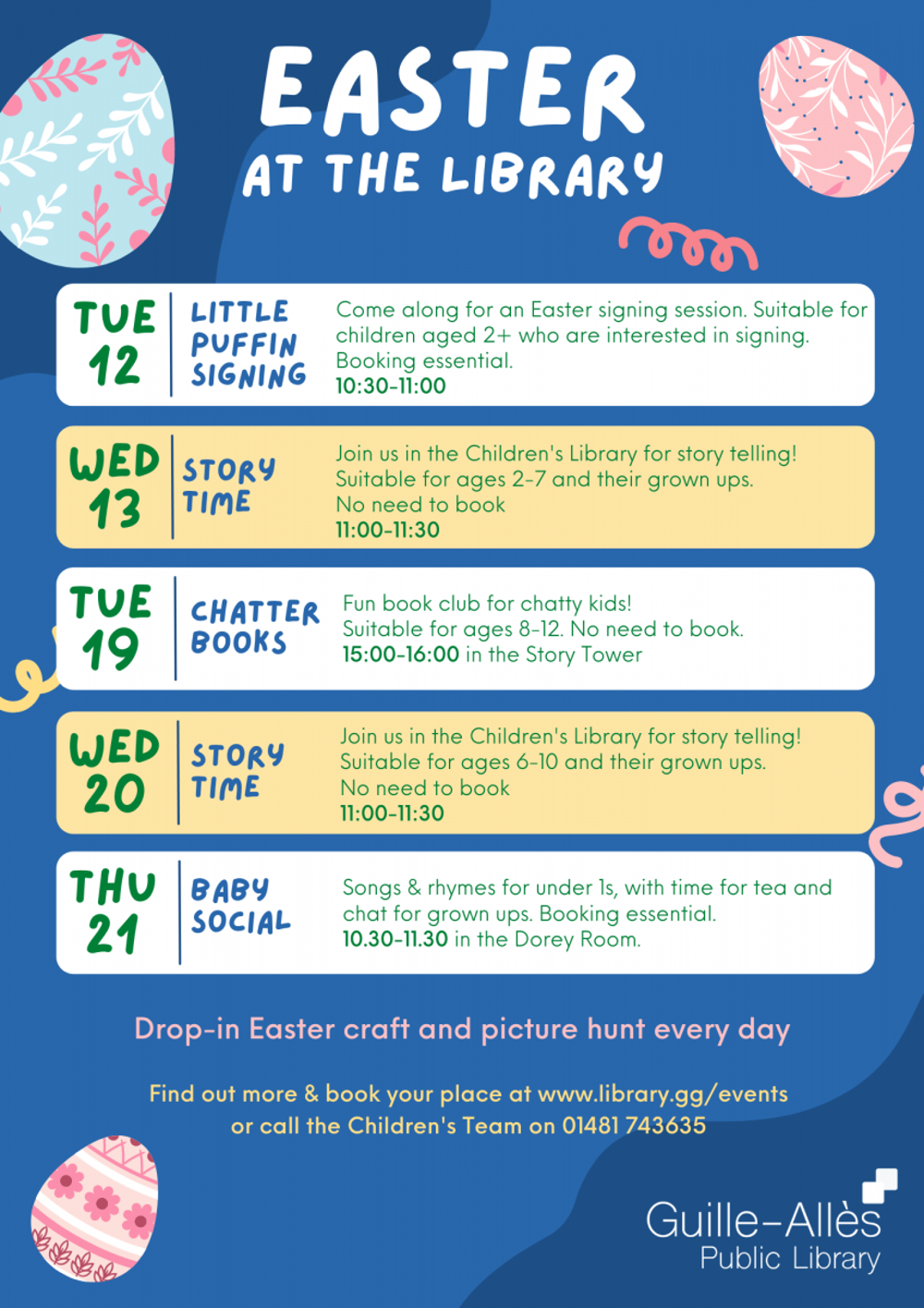 Poster for Easter at the Library