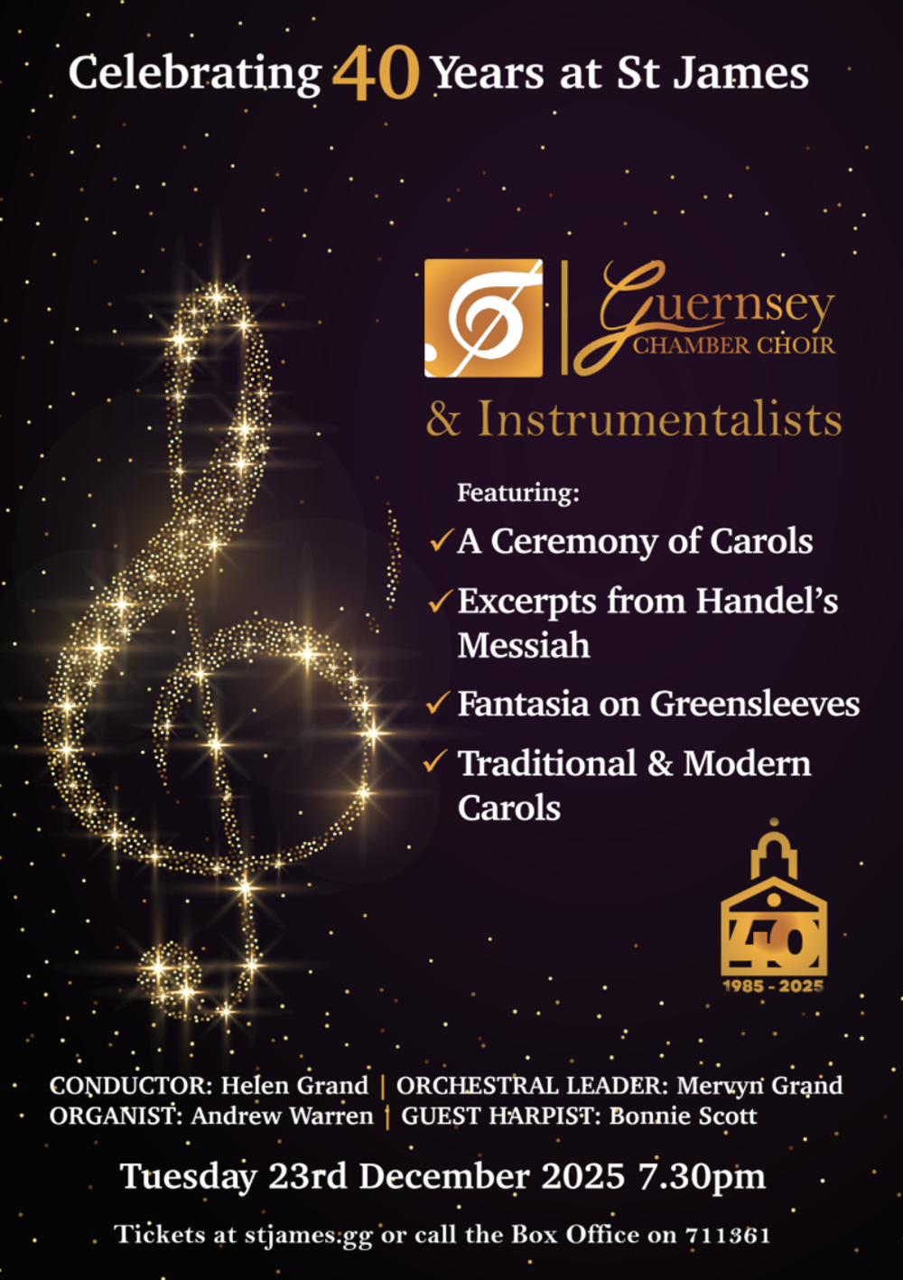 Poster for Guernsey Chamber Choir Christmas Concert