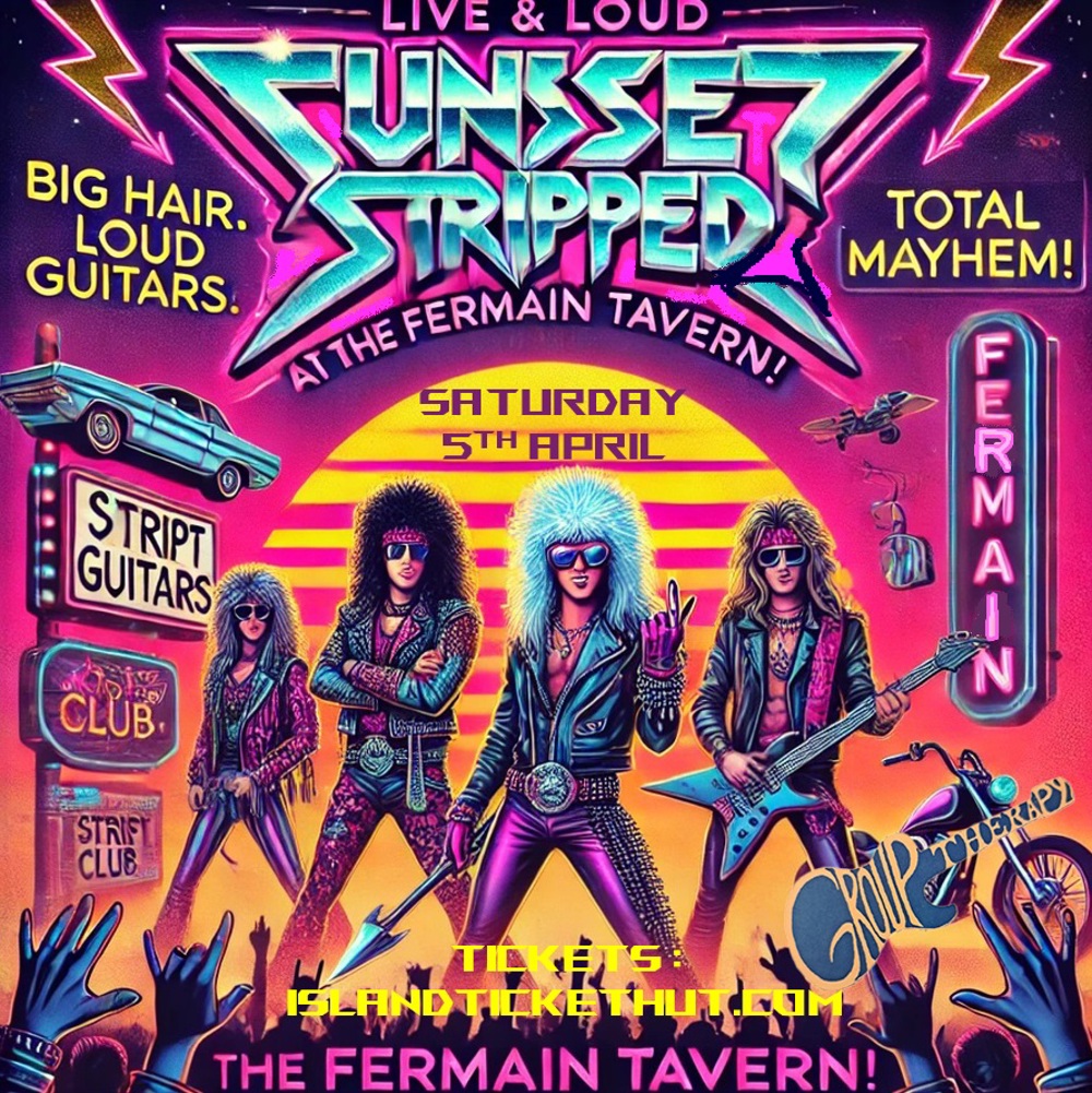 Poster for Sunset Stripped & Varnov at The Fermain Tavern