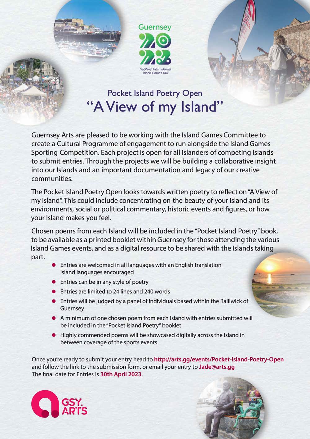 Poster for Pocket Island Poetry Open